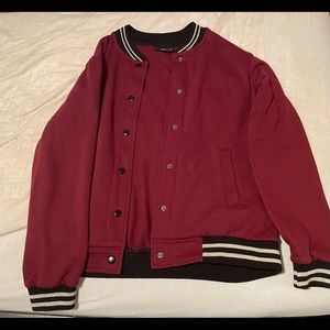 Cotton On Burgundy Red Varsity Bomber Jacket